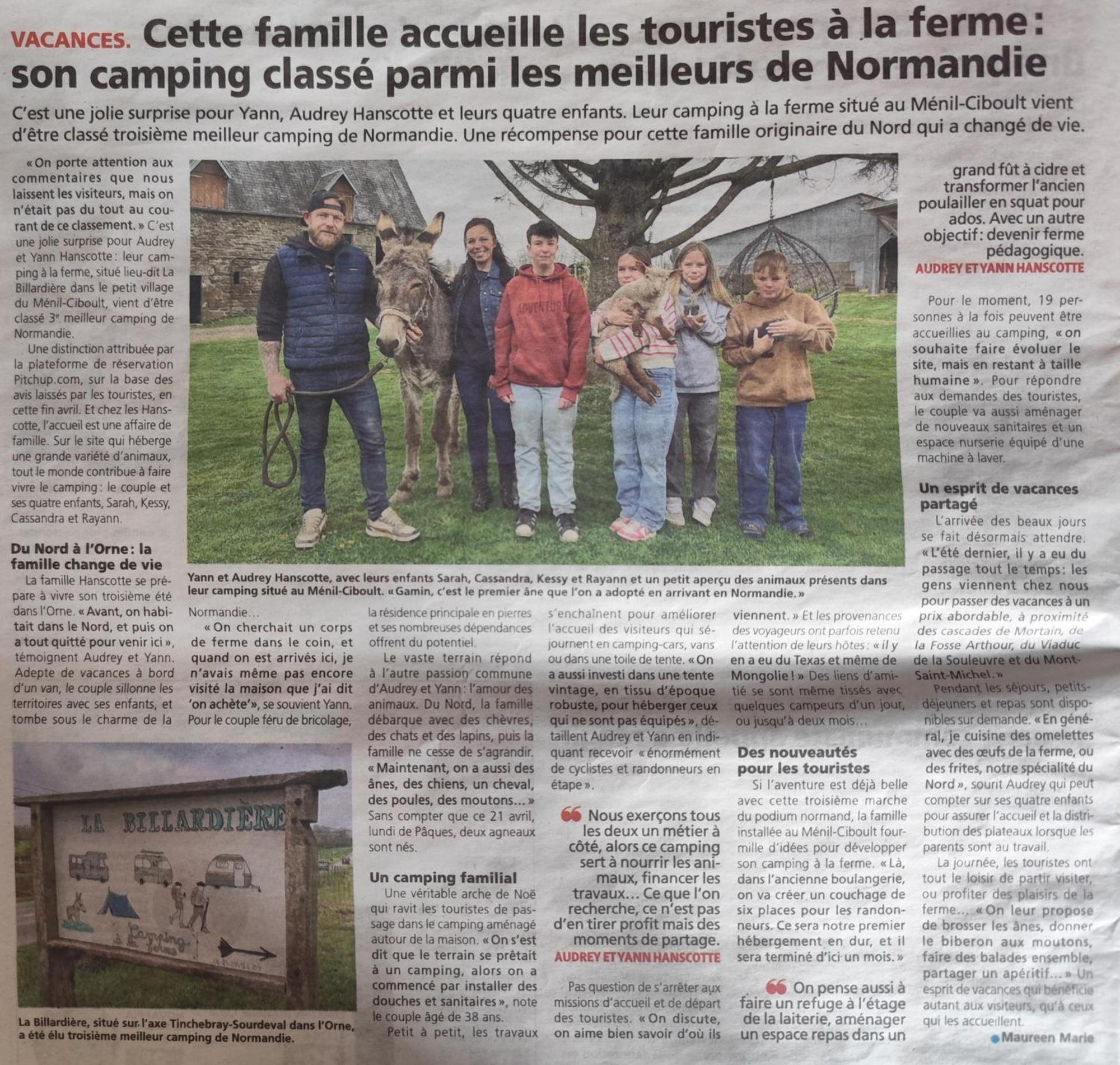 La Billardiere Camping A La Ferme Le Menil-Ciboult Buitenkant foto